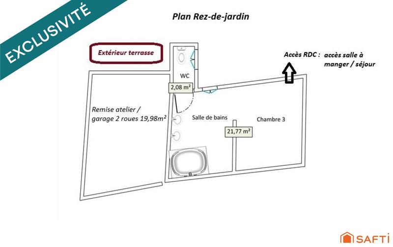 Maison de ville - 112 m² - 5 pièces