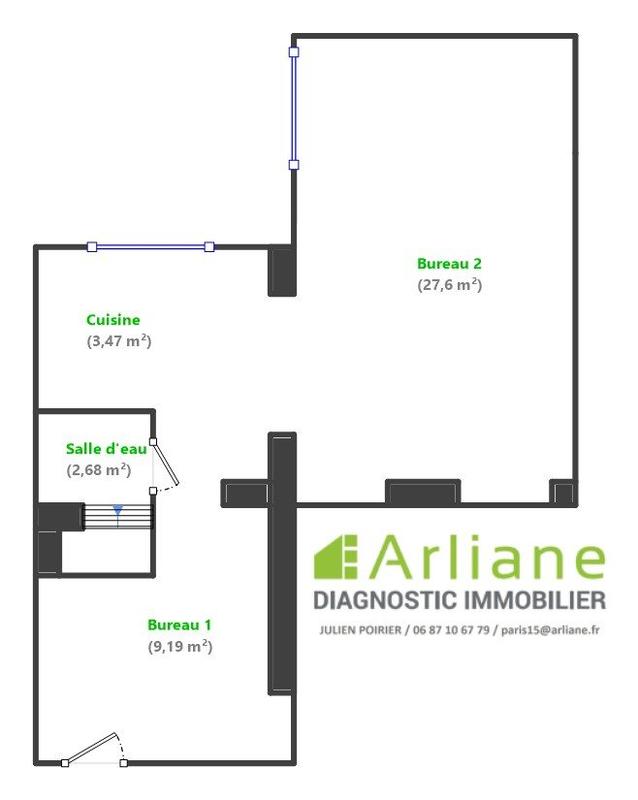 Local commercial - 46 m² - 1 pièce