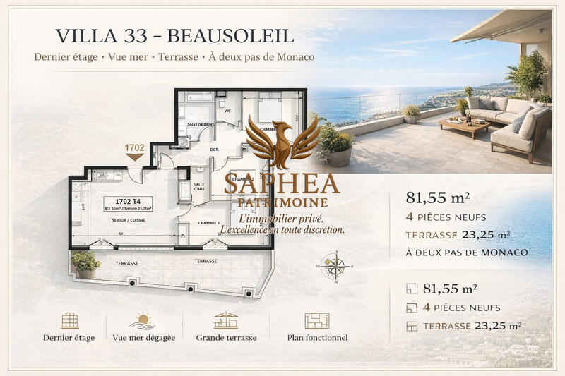 Appartement - 82 m² - 4 pièces