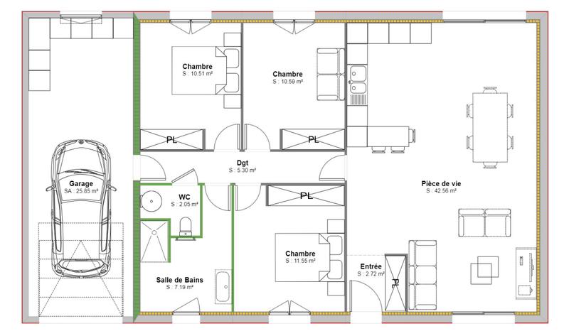Maison - 91 m² - 4 pièces