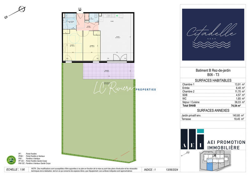 Appartement - 75 m² - 3 pièces