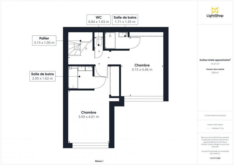 Appartement - 100 m² - 3 pièces
