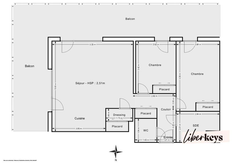 Appartement - 66 m² - 3 pièces