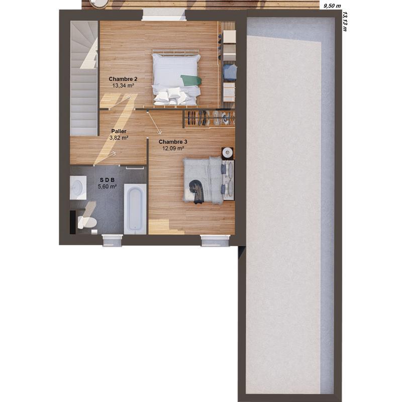 Maison - 91 m² - 5 pièces