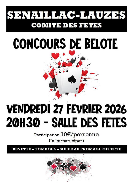 Concours de Belote à Sénaillac-Lauzès