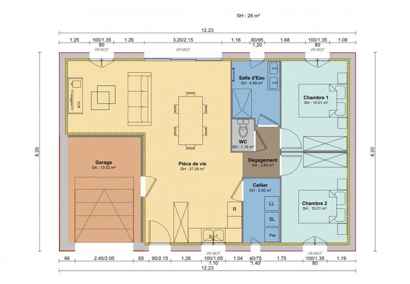 Maison - 70 m² - 4 pièces