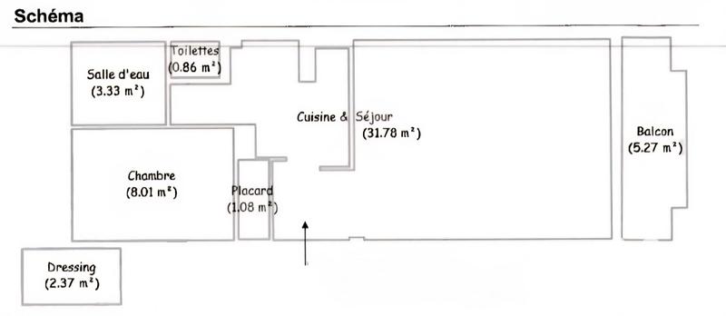 Appartement - 47 m² - 2 pièces