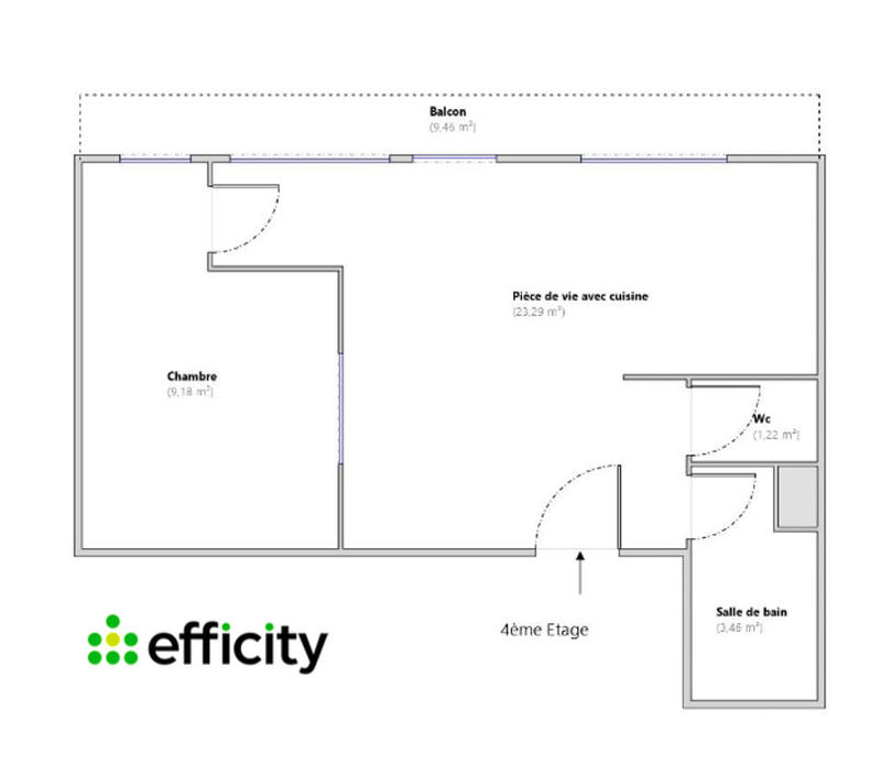 Appartement - 37 m² - 2 pièces
