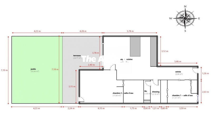 Appartement - 65 m² - 3 pièces
