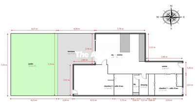 Appartement - 65 m² - 3 pièces