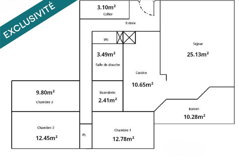 Appartement - 93 m² - 4 pièces