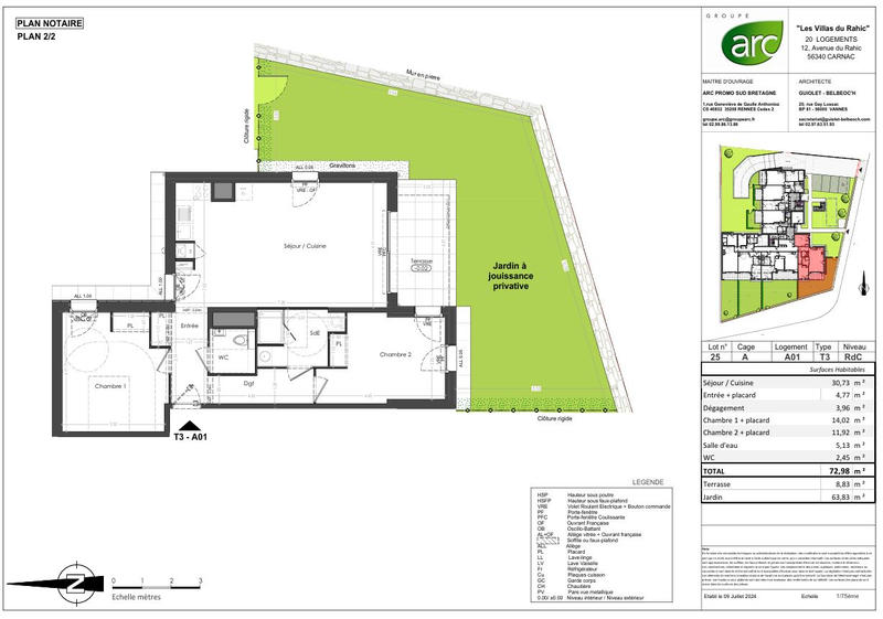 Appartement - 73 m² - 3 pièces