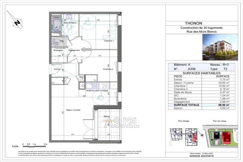 Appartement - 59 m² - 3 pièces