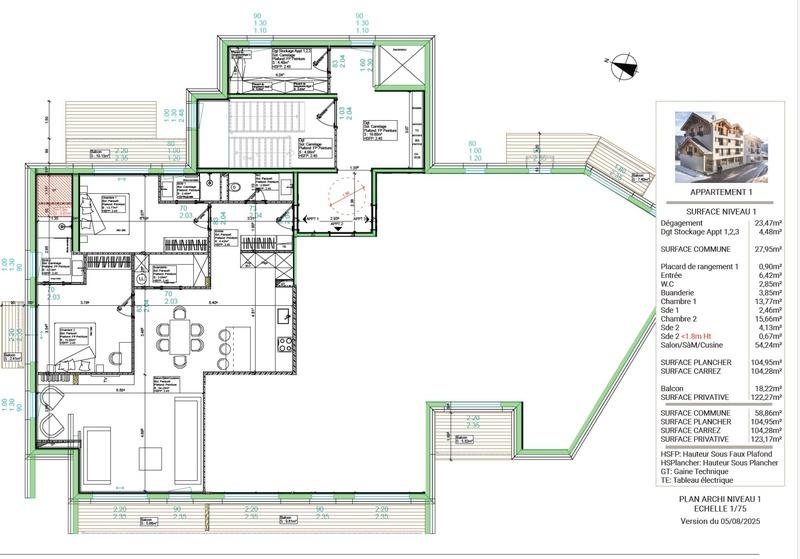Appartement - 89 m² - 3 pièces