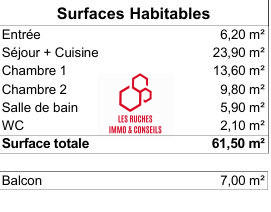 Appartement - 62 m² - 3 pièces