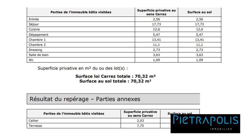 Appartement - 75 m² - 3 pièces