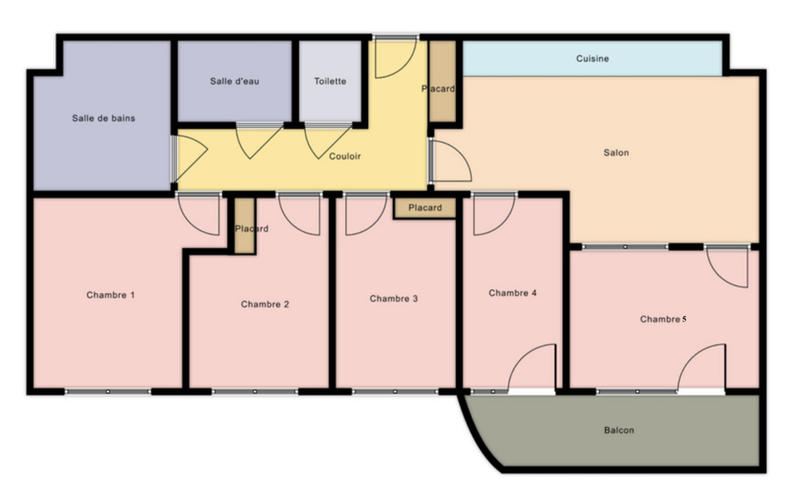 Chambre - 16 m² - 5 pièces