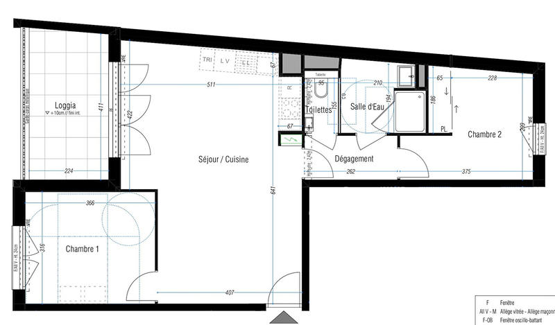Appartement - 64 m² - 3 pièces