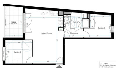 Appartement - 64 m² - 3 pièces
