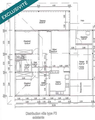 Immeuble - 105 m² - 3 pièces