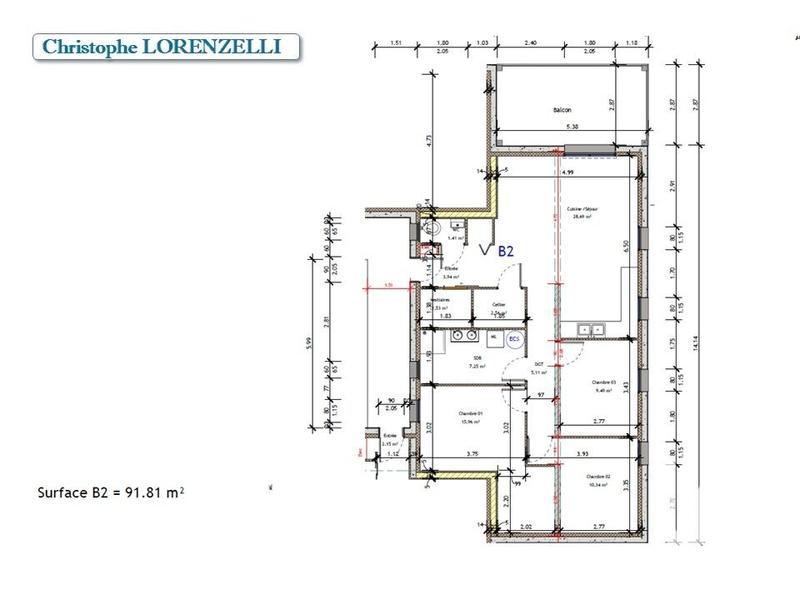 Appartement - 91 m² - 4 pièces