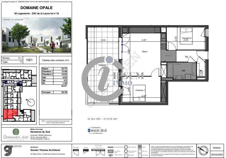 Appartement - 63 m² - 3 pièces