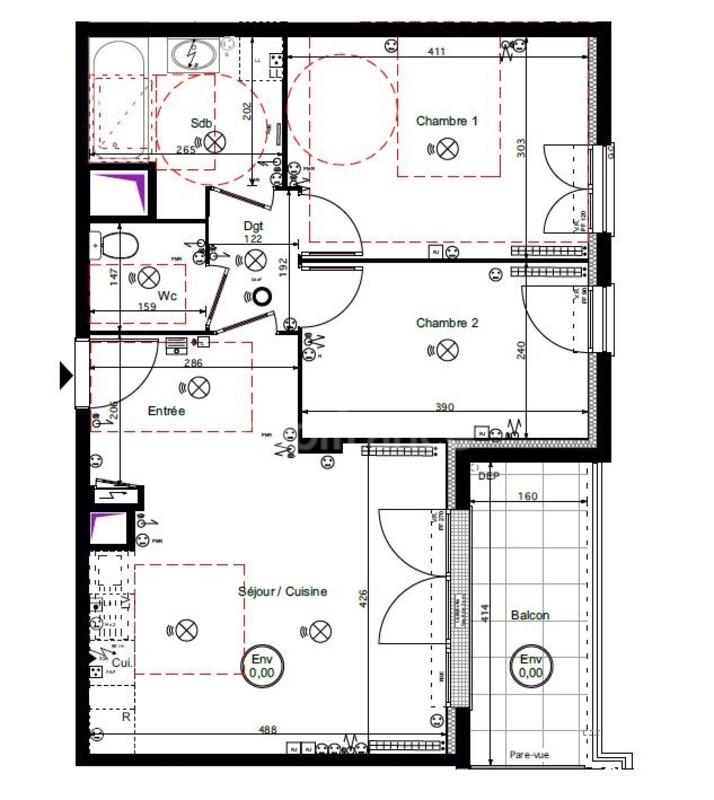 Appartement - 56 m² - 3 pièces