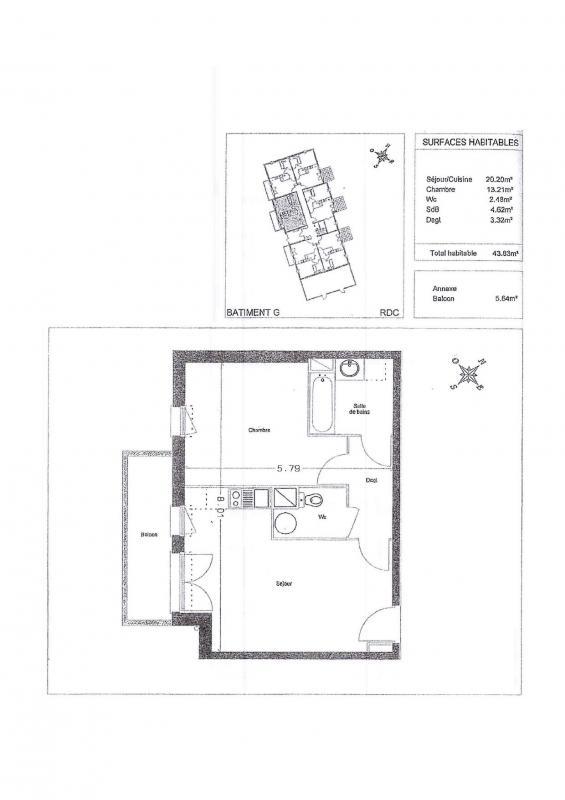 Appartement - 43 m² - 2 pièces