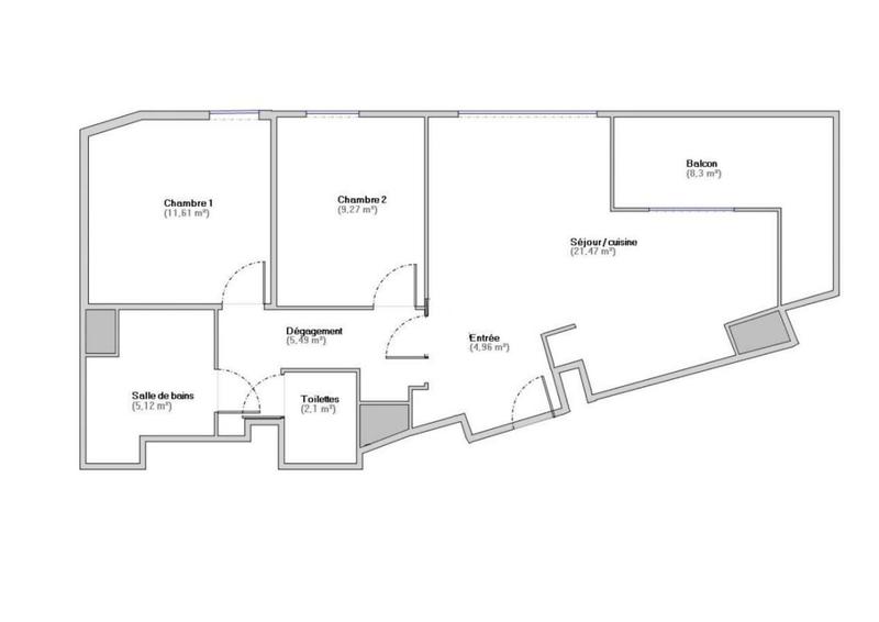 Appartement - 60 m² - 3 pièces