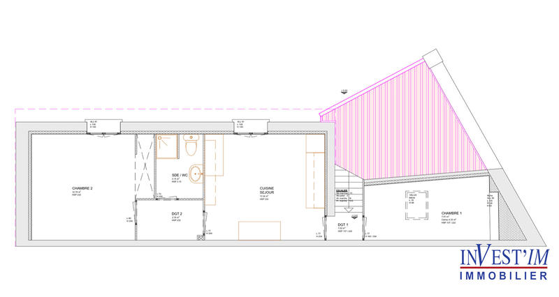 Appartement - 36 m² - 2 pièces