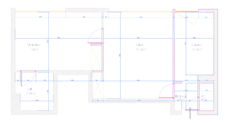 Appartement - 43 m² - 2 pièces