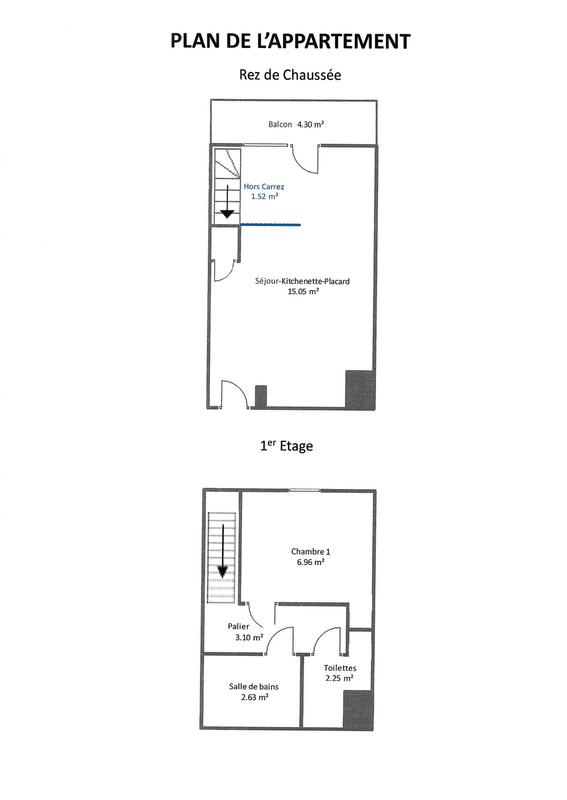 Appartement - 30 m² - 2 pièces