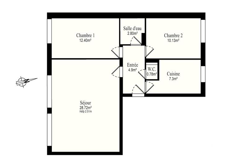 Appartement - 67 m² - 3 pièces