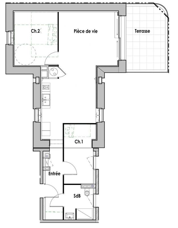 Appartement - 72 m² - 3 pièces
