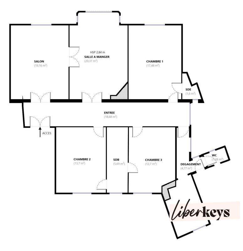 Appartement - 122 m² - 5 pièces