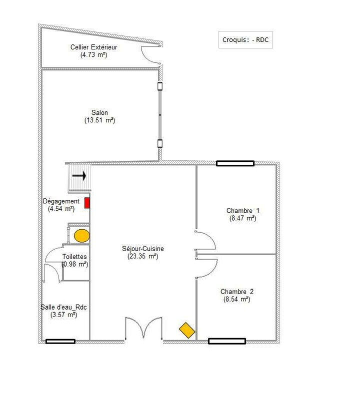 Maison - 63 m² - 3 pièces