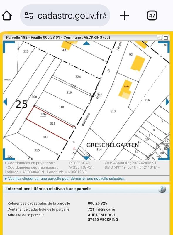 Terrain constructible - 721 m²