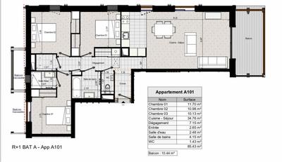 Appartement - 85 m² - 4 pièces