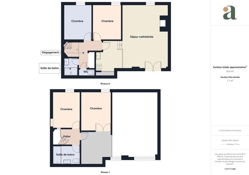 Maison de ville - 93 m² - 6 pièces