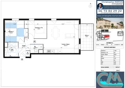 Appartement - 67 m² - 3 pièces