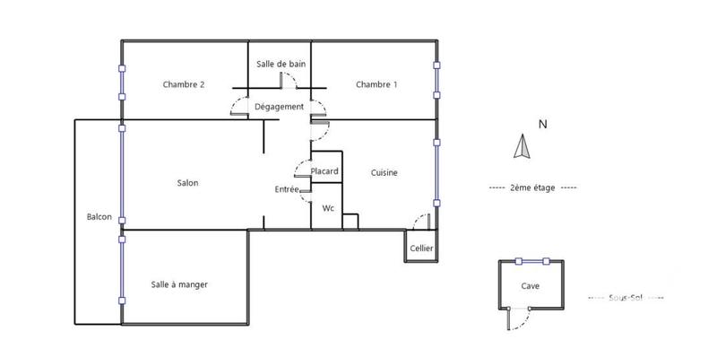 Appartement - 74 m² - 3 pièces