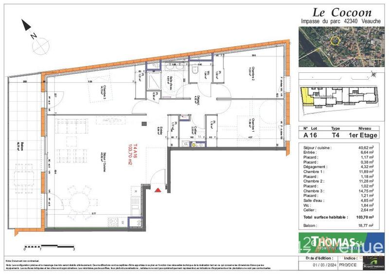 Appartement - 104 m² - 4 pièces