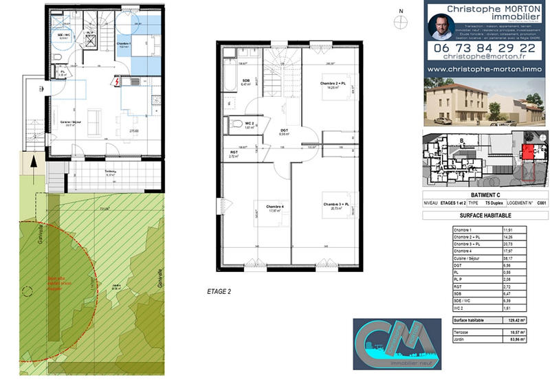 Maison de ville - 129 m² - 5 pièces