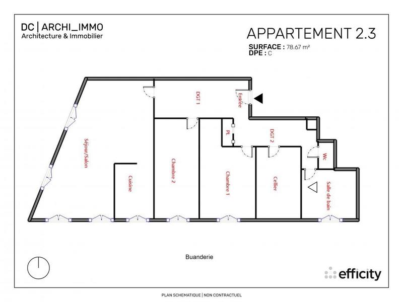 Appartement - 79 m² - 3 pièces