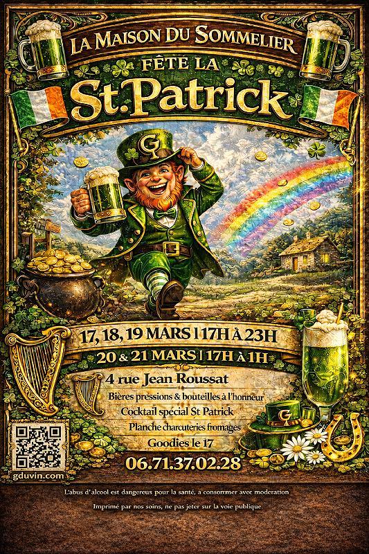 Fête de la St Patrick à la Maison du Sommelier