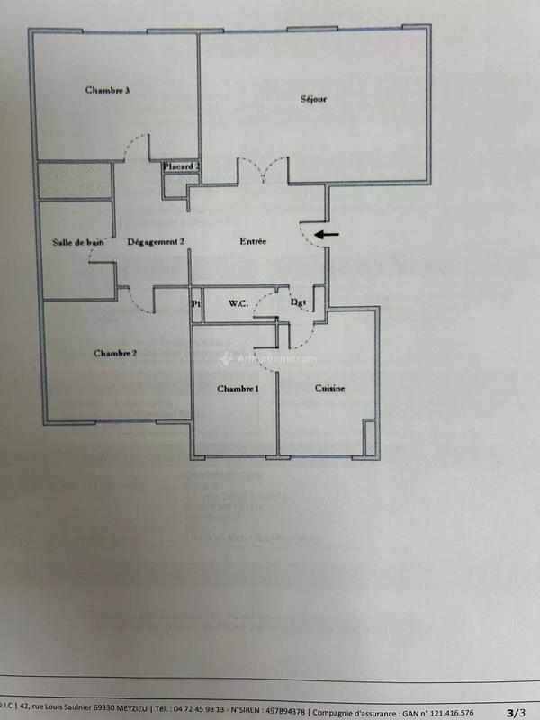 Appartement - 81 m² - 3 pièces