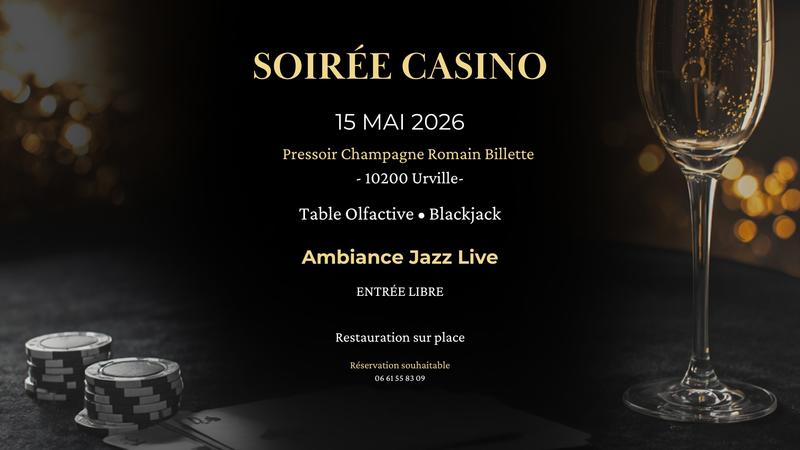 Soirée casino au Champagne Romain Billette