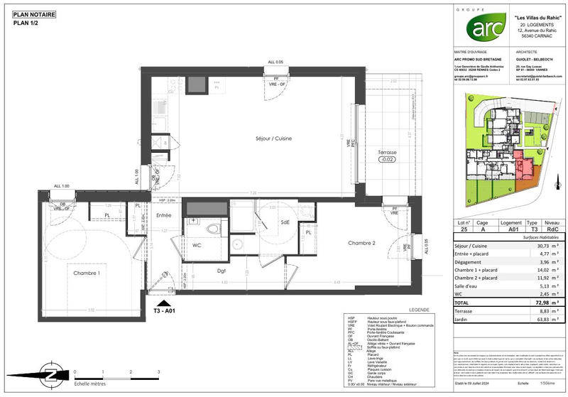Appartement - 73 m² - 3 pièces