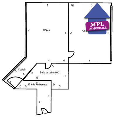 Appartement - 39 m² - 2 pièces