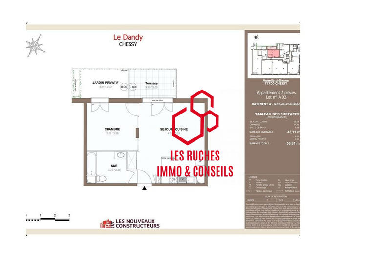 Appartement - 41 m² - 2 pièces